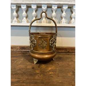 Antique Finished Copper Coal Bucket with Intricate Detailing & Perfect for a Classic <b>Fireplace</b> Accessory That Offers Style - Product Image 5