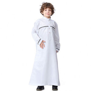 Thobe musulman traditionnel pour hommes de haute qualité vente en gros poitrine rayure jubbah caftan abaya arabe taille personnalisée coton logo personnalisé OEM - Product Image 4
