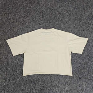 T-shirts vintage vieillis vierges OEM Streetwear T-shirt à logo imprimé lourd vente en gros - Product Image 4