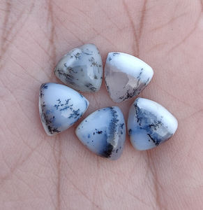 Agate Dendritique Naturelle Qualité AAA+ Cabochon Taille Trillion Dos Plat Calibré Pierres Précieuses Certifiées par un Certificat Tierce Partie pour Vente en Gros - Product Image 2