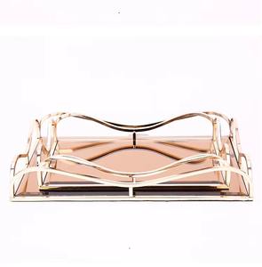 Premium Quality Eco Friendly Modern Handcrafted Metal Curved Design Dishwasher Safe Luxury <b>Serving</b> <b>Tray</b> for Bathroom Vanity Home - Product Image 1