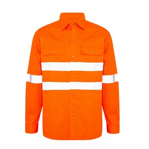 Camisas de Trabajo de Alta Visibilidad con Tiras Reflectantes, Bolsillo, Manga Larga, Secado Rápido, para Construcción - Product Image 1