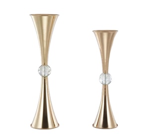 Pièce maîtresse de table en diamant argenté massif élégant en métal mariage/salle à manger/fête guirlande arrangement salon/bureau décor bougie - Product Image 1