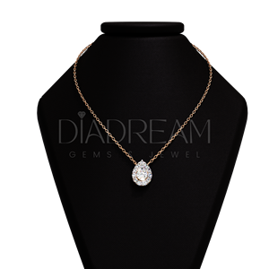 สร้อยคอจี้เพชรโมอิส925แพร์ทรงลูกแพร์สุดหรูสำหรับผู้หญิงของขวัญงานแต่งงานงานหมั้น - Product Image 3