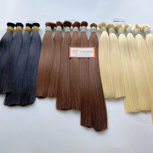 Venta al por mayor de extensiones de cabello a granel de doble dibujo Cabello humano virgen Todos los colores Cabello Remy recto con precio de fábrica - Product Image 2