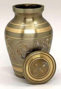 โกศจิตรกรรมเพลิงศพขนาดเล็กคลาสสิกสําหรับเถ้ามนุษย์พร้อมกล่องและกล่องกํามะหยี่ - 2.8 นิ้ว - โรงเก็บของสีเทาน่ารัก - Product Image 2