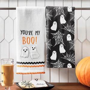 Custom Disposable Eco-Friendly Halloween Microfiber Quick-Dry Dish Tea Kitchen Towel Natural Soft Cloth Wearable Compressed - Product Image 1