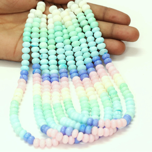Perles rondes en opale multicolores : pierre précieuse de qualité AAA, 7-11 mm - Product Image 1