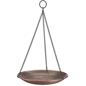 Bain d'oiseaux moderne en fonte réglable et antirouille, avec bassin amovible et éclairage, ornement de jardin suspendu pour cours et terrasses - Product Image 3