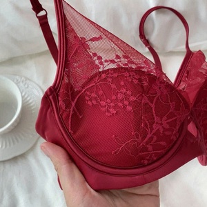 Conjunto de lencería sexy de encaje transpirable con aros y bordados, estilo popular al por mayor para chicas - Product Image 3