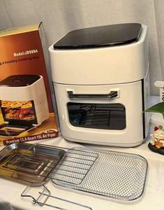 Freidora de aire comercial con control digital, capacidad personalizada de 5L + 5L, zona de cocción dual, control inteligente, freidora de aire de doble cesta con visualización. - Product Image 1