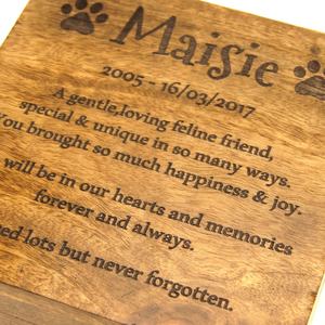 Urna de madera para mascotas para cenizas, caja para perros y gatos, ataúd de cremación personalizado, grabado a medida, pequeño, mediano y grande - Product Image 6