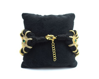 Elegante Pulsera de Macramé con Hilo Chapado en Oro de 18k y Diamantes Americanos Ajustables de 10 Pulgadas