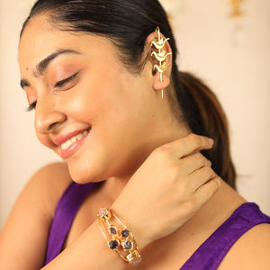 Women's Trendy Bird Motif Brass Cuff Earrings with Other Plating <b>Handcrafted</b> Statement <b>Jewelry</b> Gift From KKATHA - Product Image 3