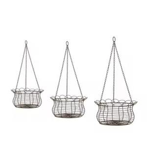 Pots de jardinière en fil métallique suspendus de haute vente Pots suspendus de qualité supérieure pour fleurs et plantes utilisation de décoration de jardin d'intérieur - Product Image 1