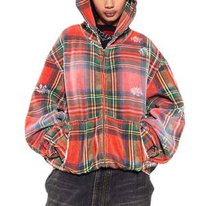 Haute qualité 100% coton hommes noir bleu surdimensionné goutte épaule Vintage lavé à l'acide en détresse hommes personnalisé Denim à capuche - Product Image 1