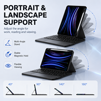 Étui clavier magnétique OEM à protection intégrale pour tablette avec pavé tactile, support amovible et emplacement pour stylet, pour la vente en gros