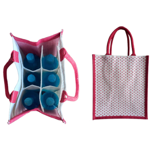 Sacs de marque en toile de jute 6 bouteilles sacs en toile de jute shopping vinery épicerie cadeau quotidien en jute fourre-tout personnalisé sac 6 bouteilles - Product Image 3