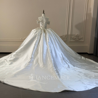 Robe de mariée élégante en satin royal Jancember XS290, robe de mariée luxueuse avec strass brillants, robe de mariée cathédrale