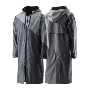 Custom Logo Fleece Lining Waterproof Swim Parka Jacket Waterproof Surf <b>Poncho</b> Robe/swim Parka Unisex Swim Parka With Hood - Product Image 5