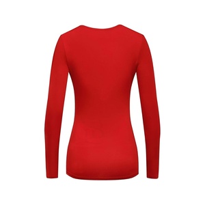 เสื้อเชิ้ตรัดรูปแขนยาวสำหรับผู้หญิง OEM ยืดได้4ทางและเทคโนโลยีซับเหงื่อ - Product Image 3