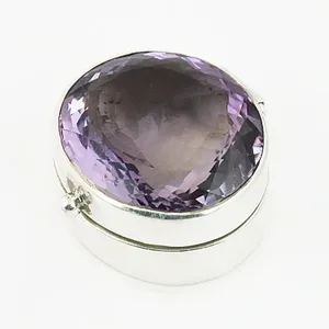 Anillo Elegante de Plata con Amatista y Piedra Natural con Engaste de Circonita para Mujer, Ideal para Boda o Regalo - Product Image 2