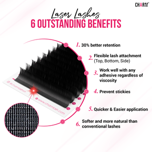 CharmLash innovador corte láser extensiones de pestañas C CC D DD láser Cachemira suave extensiones de pestañas de visón láser pestañas de visón al por mayor - Product Image 6