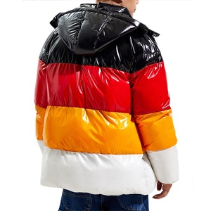 Veste matelassée pour homme en toile, col montant, logo sur le devant, coupe-vent, imperméable, respirante, séchage rapide, rembourrage en coton - Product Image 4