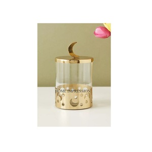 Contenedor de almacenamiento clásico hecho a mano de diferentes tamaños al por mayor botes de artículos de cocina de mesa de metal dorado pulido diseño de tendencia - Product Image 5