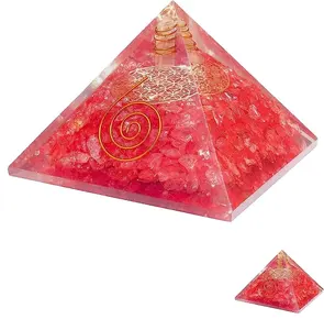 Удивительная распродажа, красный оникс оргонитовая пирамида, оргонитовая пирамида, энергетические целебные кристаллы и камни, ЭМФ Защитная Пирамида