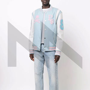 Venta al por mayor de chaqueta de invierno de estilo clásico de béisbol para hombres chaqueta de lona personalizada Varsity chaqueta soporte Vintage College Letterman diseño largo - Product Image 2