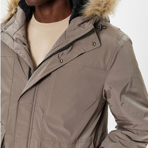Veste Parka d'hiver pour hommes de haute qualité respirante longue longueur à capuche coton rempli écologique confortable - Product Image 4