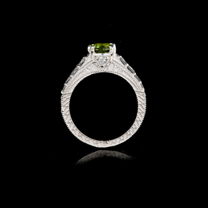 Best Selling 925 Sterling Silver Fine Wedding <b>Ring</b> for Women Natural <b>Peridot</b> Brilliant Cut 7.5mm Double Prong Premium Jewelry - Product Image 2