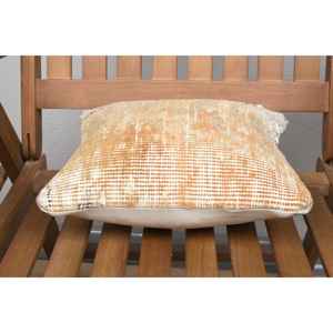 Oreiller Patchwork Kantha en laine beige 12x12 pouces Design Boho rustique tissé brodé imprimé Vintage Floral pour étage Noël - Product Image 5