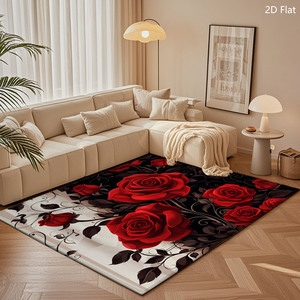 Custom Printed Sofa Area Rug for Living Room <b>Bedroom</b> Non-Slip Polyester Carpet - Product Image 2