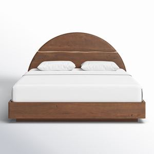 Cadre de lit en bois minimaliste moderne Mobilier en bois de suar durable en teck et acajou pour chambre à coucher Couleur naturelle pour hôtels et villas-170107 - Product Image 6