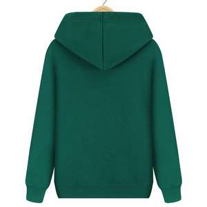 Sweat-shirt à capuche vert uni pour homme, pull décontracté, streetwear d'hiver - Product Image 2