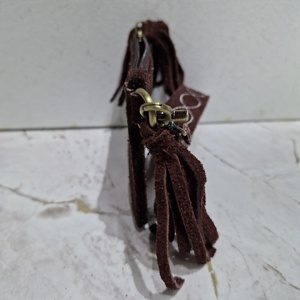 Bolsos de mano de lujo con logotipo personalizado para mujer, bolsos de mano de cuero genuino para noche, bolsos de mano con flecos largos y cremallera - Product Image 3