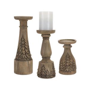 Bougeoir en bois Vintage tendance frais pour la décoration de la maison de luxe pour la table de pièce maîtresse couleur de forme de taille personnalisée - Product Image 5