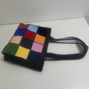 Factory Wholesale 2025 New Handmade Crochet Checkered Shoulder Bag - Product Image 6