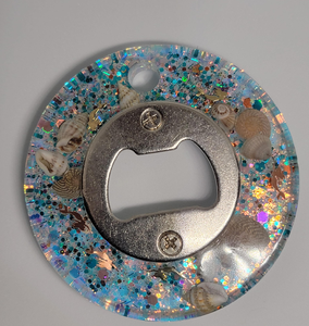 <b>Epoxy</b> Resin Bottle Opener Golden And Blue Resin color Customization <b>Epoxy</b> <b>Metal</b> Beer Bottle Opener - Product Image 3