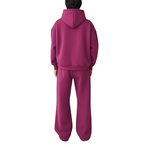 Chándal personalizado OEM para hombre, pantalones de chándal con hombros caídos, conjunto de chándal de gran tamaño en blanco de algodón holgado liso y cuadrado de fabricante - Product Image 2