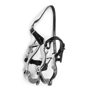 Embouchure de bouchée pour cheval en acier inoxydable de qualité supérieure, rotative, à joue lâche, avec crochets et chaîne de guidage - Product Image 2