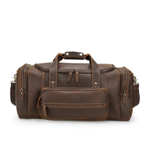 Sac de voyage en cuir de haute qualité pour homme, grande capacité, sac de voyage en cuir véritable - Product Image 1