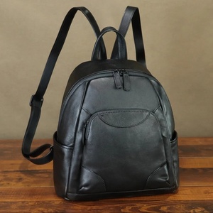 Ladies Vintage LBK-0054D Soft Leather Anti-Theft Security Backpack Casual Exquisite PU Logo Strap Zipper for School Travel - Product Image 1