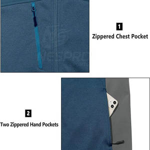 Nueva chaqueta Softshell de invierno para hombre de diseño personalizado con cuello levantado y logotipo frontal transpirable ecológico de secado rápido con cremallera - Product Image 4