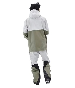 High Quality Classic Autumn Sporty Ski Snowboarding Coat Windproof Waterproof Hooded Jacket Woven <b>Fabric</b> Plain Dyed ODM Custom - Product Image 5