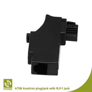 Adaptateur de téléphone prise autrichienne vers prise RJ11 en plastique ABS noir - Product Image 2