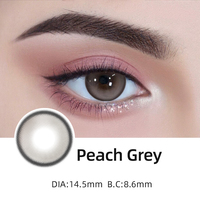 Boîte à lentilles de contact en hydrogel respirant imprimée sur mesure, emballée dans un sac OPP, lentilles colorées de 14,2 mm, une paire, articles de première nécessité quotidiens