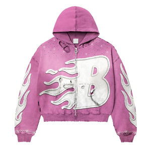 Ensemble survêtement d'hiver en molleton de coton imprimé sur toute la surface, 2 pièces, poids lourd, antibactérien, streetwear - Product Image 3